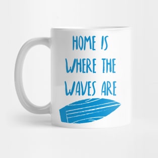 Home Is Where The Waves Are. Summer, Beach, Fun. Mug